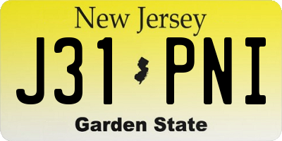 NJ license plate J31PNI