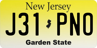 NJ license plate J31PNO