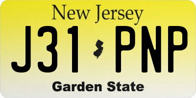 NJ license plate J31PNP