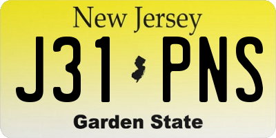 NJ license plate J31PNS