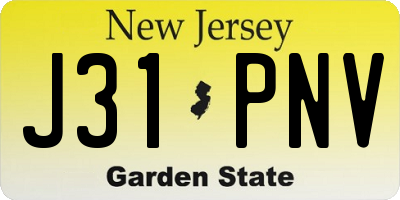 NJ license plate J31PNV
