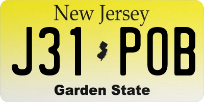 NJ license plate J31POB