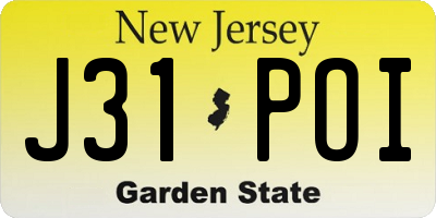 NJ license plate J31POI