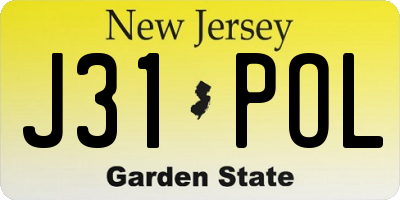 NJ license plate J31POL