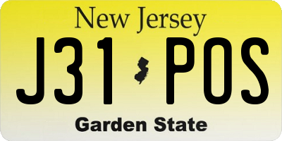 NJ license plate J31POS