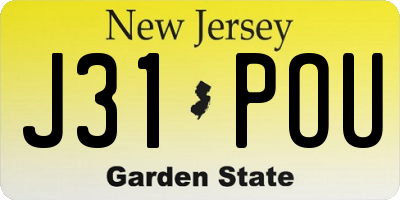 NJ license plate J31POU