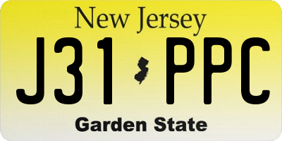 NJ license plate J31PPC