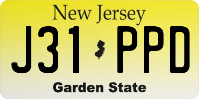 NJ license plate J31PPD