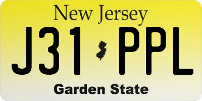 NJ license plate J31PPL