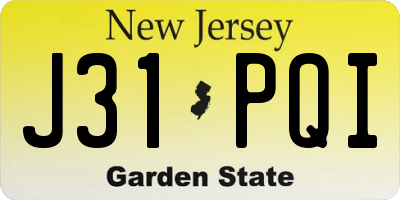 NJ license plate J31PQI