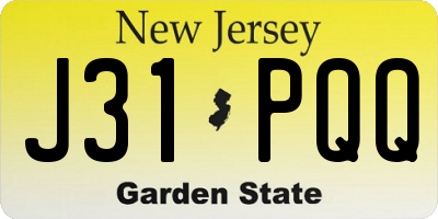 NJ license plate J31PQQ