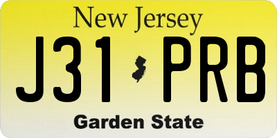 NJ license plate J31PRB