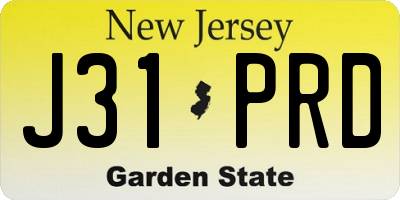 NJ license plate J31PRD