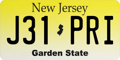NJ license plate J31PRI