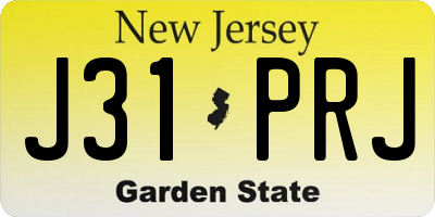 NJ license plate J31PRJ
