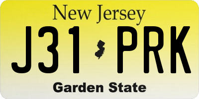 NJ license plate J31PRK