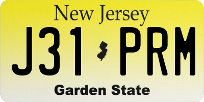 NJ license plate J31PRM