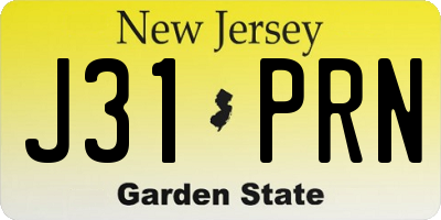 NJ license plate J31PRN
