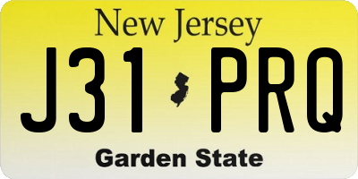 NJ license plate J31PRQ