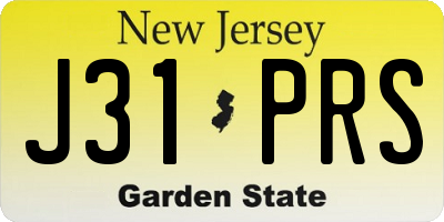NJ license plate J31PRS