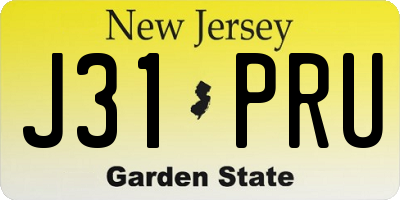 NJ license plate J31PRU