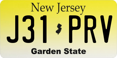 NJ license plate J31PRV