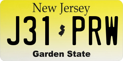 NJ license plate J31PRW