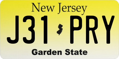 NJ license plate J31PRY