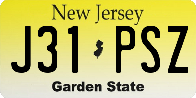 NJ license plate J31PSZ