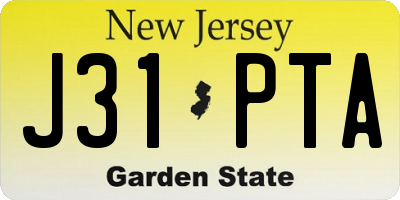 NJ license plate J31PTA