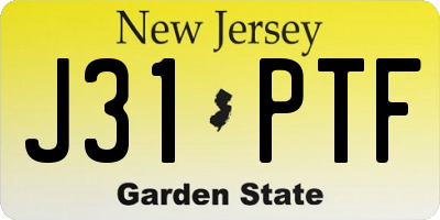 NJ license plate J31PTF