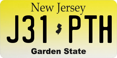 NJ license plate J31PTH