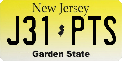 NJ license plate J31PTS