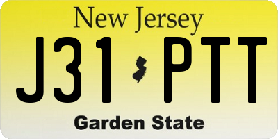 NJ license plate J31PTT