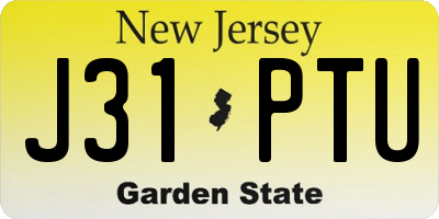 NJ license plate J31PTU
