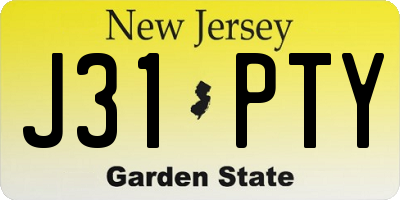 NJ license plate J31PTY