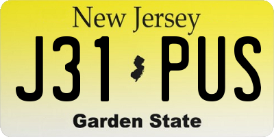 NJ license plate J31PUS