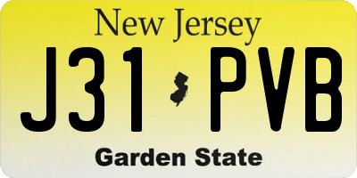 NJ license plate J31PVB
