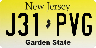NJ license plate J31PVG