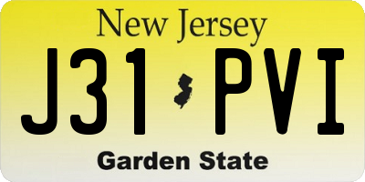 NJ license plate J31PVI