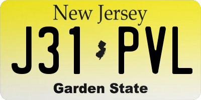 NJ license plate J31PVL