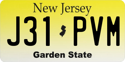 NJ license plate J31PVM