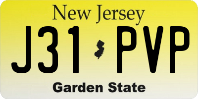 NJ license plate J31PVP