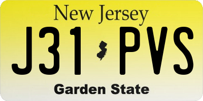 NJ license plate J31PVS