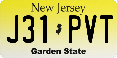 NJ license plate J31PVT