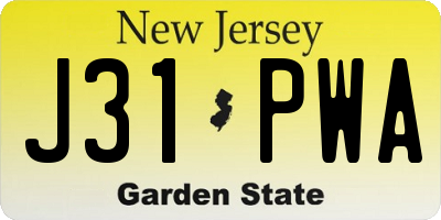 NJ license plate J31PWA