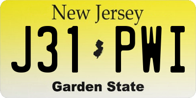 NJ license plate J31PWI