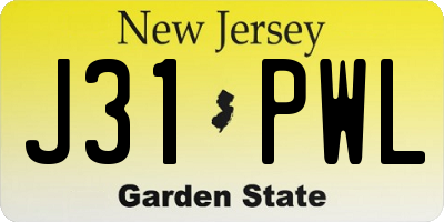 NJ license plate J31PWL