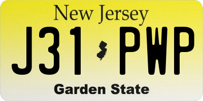 NJ license plate J31PWP