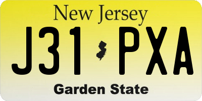 NJ license plate J31PXA